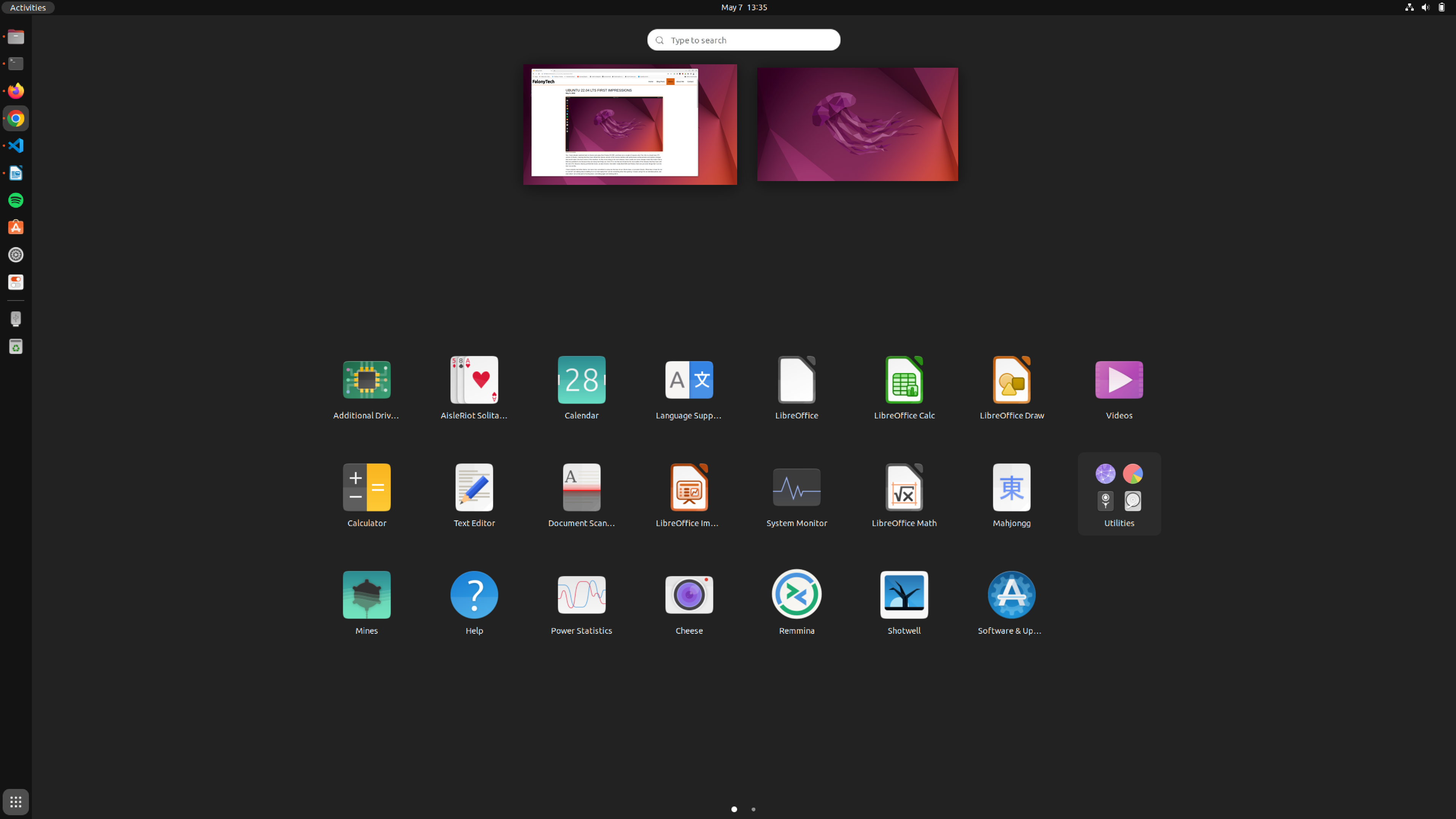 Ubuntu Application Menu